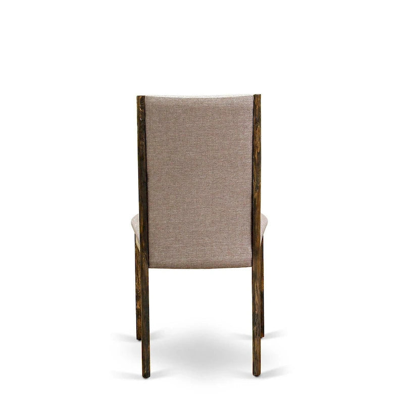 East West Furniture 11 Piece Dining Table Set- a Wooden Table and 10 Linen Fabric Upholstered Chairs(Finish Options)