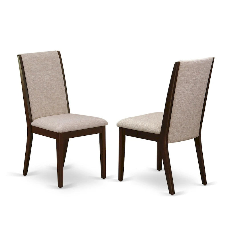 East West Furniture 11 Piece Dining Table Set- a Wooden Table and 10 Linen Fabric Upholstered Chairs(Finish Options)