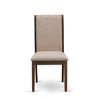 East West Furniture 11 Piece Dining Table Set- a Wooden Table and 10 Linen Fabric Upholstered Chairs(Finish Options)