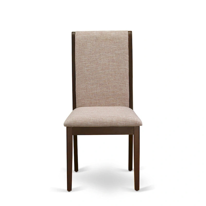 East West Furniture 11 Piece Dining Table Set- a Wooden Table and 10 Linen Fabric Upholstered Chairs(Finish Options)