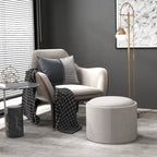 Round Storage Ottoman Coffee Table with Flip Top Tray