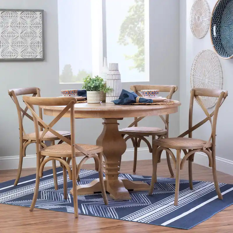 Quinlan Rustic Solid Wood Round Dining Table