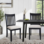 Upholstered Seating Comfortable Black Dining Chairs Set Of 2 For Farmhouse, Kitchen