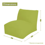 Majestic Home Goods Indoor Outdoor Yellow Vertical Stripe Bean Bag Chair Lounger 36 in L x 27 in W x 24 in H