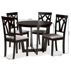 Telma Modern and Contemporary 5-Piece Wood Dining Set-Grey/Dark Brown