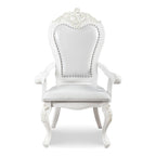 Furniture of America Eugene Traditional Solid Wood Dining Arm Chairs with Nailhead Trim and Cabriole Legs (Set of 2)