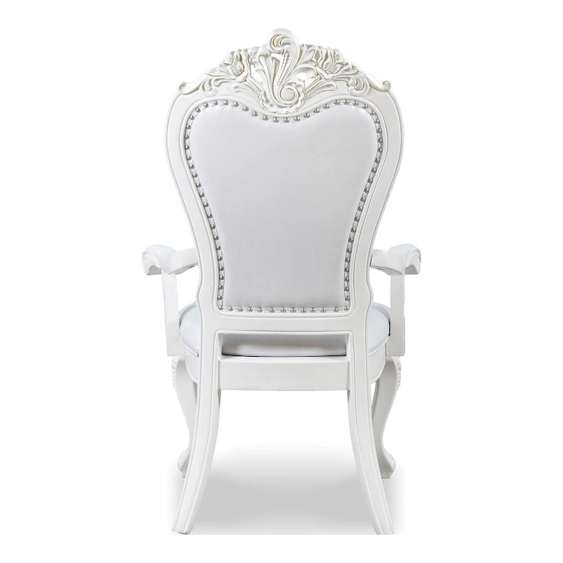 Furniture of America Eugene Traditional Solid Wood Dining Arm Chairs with Nailhead Trim and Cabriole Legs (Set of 2)