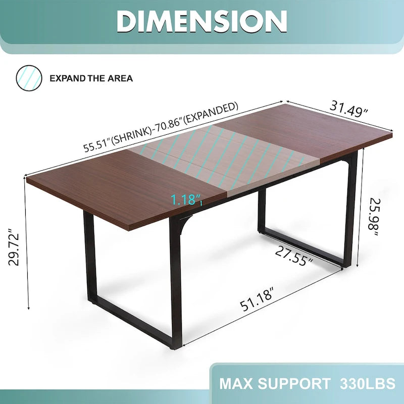 AVAWING Wood Dining Table