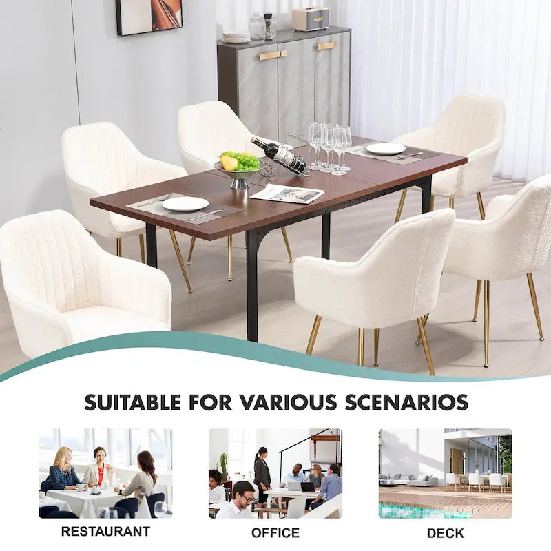AVAWING Wood Dining Table