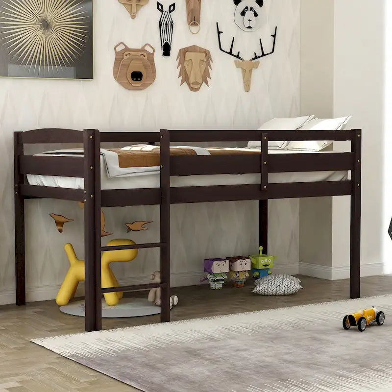 Wood Loft Bed Low Loft Beds with Ladder