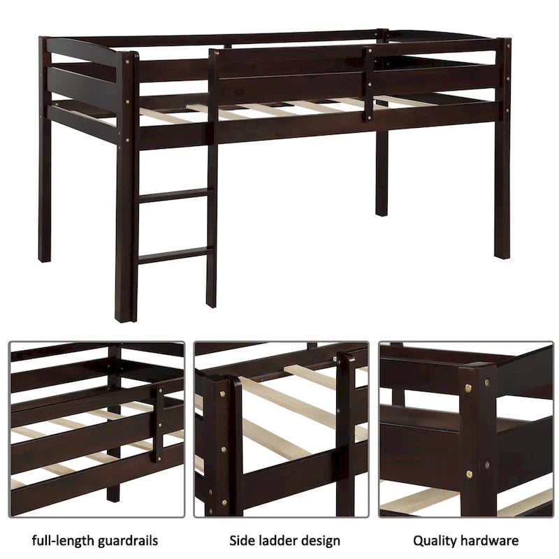 Wood Loft Bed Low Loft Beds with Ladder