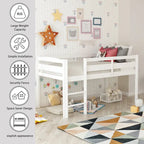 Wood Loft Bed Low Loft Beds with Ladder