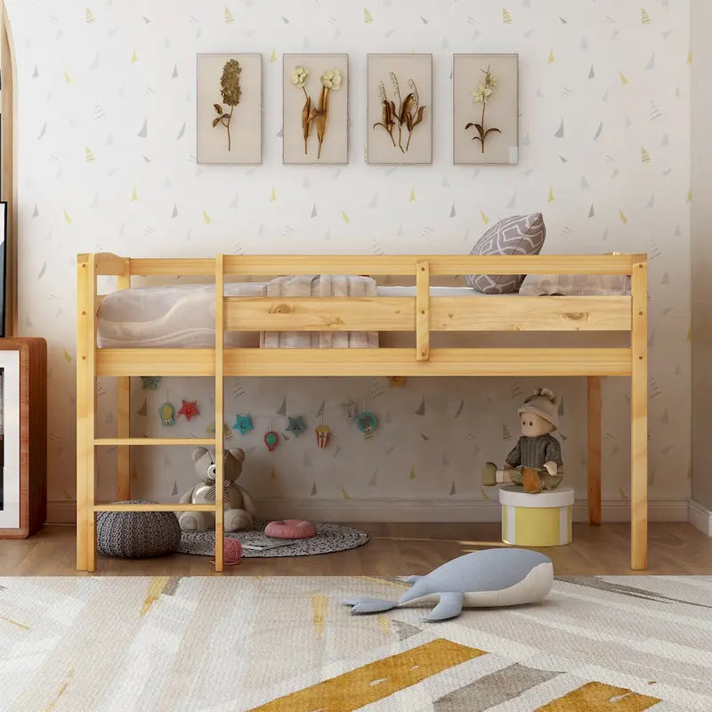Wood Loft Bed Low Loft Beds with Ladder