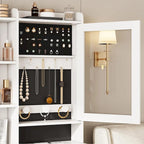 Makeup Vanity Set with Hidden Storage Space and Jewelry Cabinet