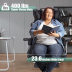 Big and Tall Leather Office Chair with Foot Rest with Adjustable Back for People up to 400 lbs