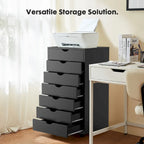 7 Drawer Chest - Storage Cabinets with Wheels Dressers Wood Dresser Cabinet Mobile Organizer Drawers for Office