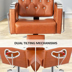 PVC Leather Reclining Salon Chair with Adjustable Headrest