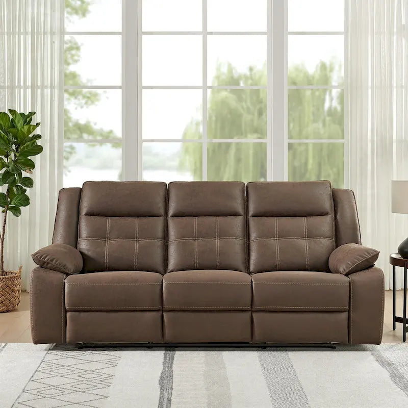 Lesley 2-Piece Living Room Reclining Set, Brown