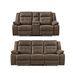 Lesley 2-Piece Living Room Reclining Set, Brown