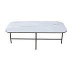 Lotus 3 Pieces White Ceramic Top Coffee Table Set - 15.75*47*23 inches