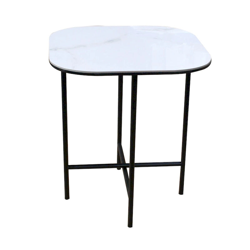 Lotus 3 Pieces White Ceramic Top Coffee Table Set - 15.75*47*23 inches