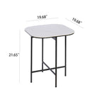 Lotus 3 Pieces White Ceramic Top Coffee Table Set - 15.75*47*23 inches