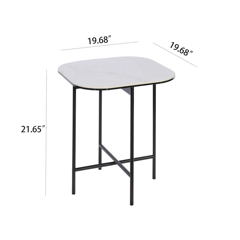 Lotus 3 Pieces White Ceramic Top Coffee Table Set - 15.75*47*23 inches