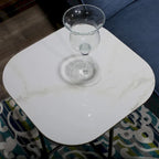 Lotus 3 Pieces White Ceramic Top Coffee Table Set - 15.75*47*23 inches