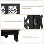 3 Door Mirrored Buffet Cabinet with Silver Handle for Living room and Dining