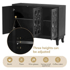 3 Door Mirrored Buffet Cabinet with Silver Handle for Living room and Dining