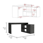 L-Shaped Desk for Office,Living Room ,Apartment, Smokey Oak