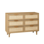 Accent Storage Cabinet 6-drawers Rattan dresser Rattan Drawer
