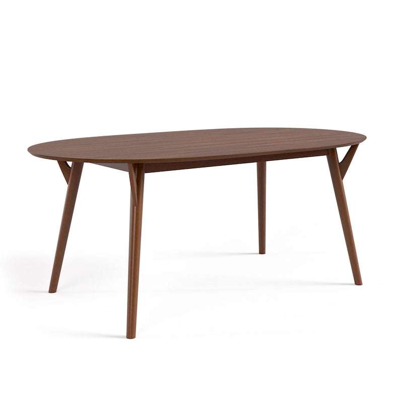 Furniture of America Beau II Mid-century Walnut 7-Piece Dining Table Set
