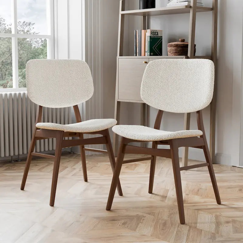 Furniture of America Beau II Mid-century Walnut 7-Piece Dining Table Set