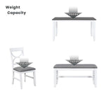 6-Piece Wood Dining Table Set Kitchen Table Set with Upholstered Bench and 4 Dining Chairs