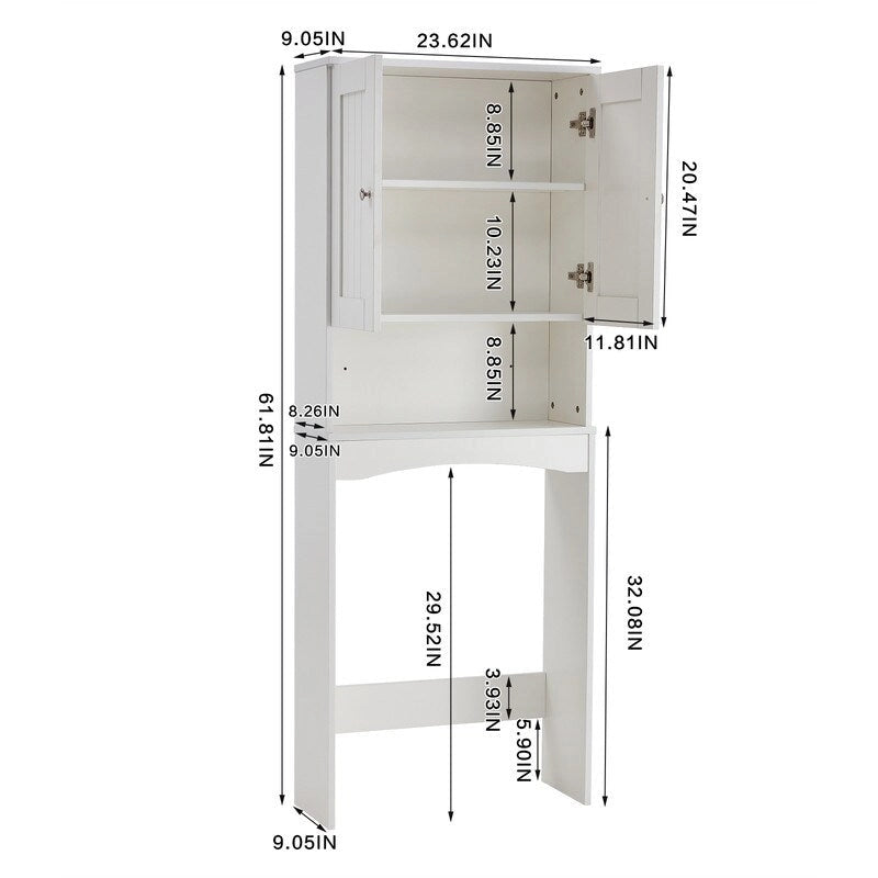 Home Bathroom Shelf Over-The-Toilet, Bathroom Storage Cabinet Organizer Space Saver
