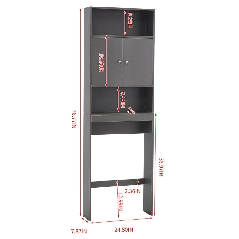 Home Bathroom Shelf Over-The-Toilet, Bathroom Storage Cabinet Organizer Space Saver