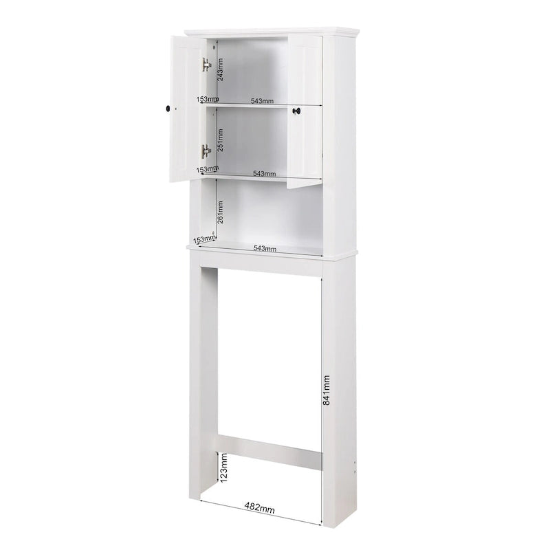 Bathroom Wooden Storage Cabinet Over-The-Toilet Space Saver - 23.62 x 7.72 x 67.32 inch