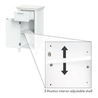 RiverRidge Somerset Single Door Bathroom and Laundry Storage Cabinet with Drawer and Adjustable Shelf - White