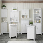 RiverRidge Somerset Single Door Bathroom and Laundry Storage Cabinet with Drawer and Adjustable Shelf - White