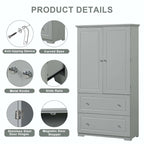 Tall Bathroom Storage Cabinet with Drawers and Adjustable Shelf