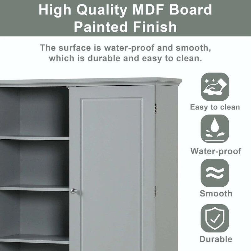 Tall Bathroom Storage Cabinet with Drawers and Adjustable Shelf