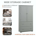 Tall Bathroom Storage Cabinet with Drawers and Adjustable Shelf
