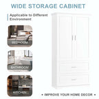 Tall Bathroom Storage Cabinet with Drawers and Adjustable Shelf