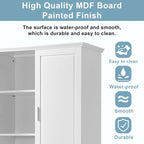 Tall Bathroom Storage Cabinet with Drawers and Adjustable Shelf