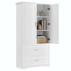 Tall Bathroom Storage Cabinet with Drawers and Adjustable Shelf