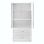Tall Bathroom Storage Cabinet with Drawers and Adjustable Shelf