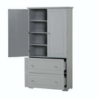 Tall Bathroom Storage Cabinet with Drawers and Adjustable Shelf