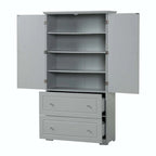 Tall Bathroom Storage Cabinet with Drawers and Adjustable Shelf