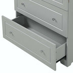 Tall Bathroom Storage Cabinet with Drawers and Adjustable Shelf